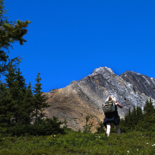 A mountain hiking
