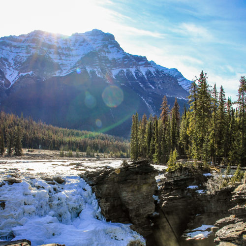 Sunrise over Athabasca falls