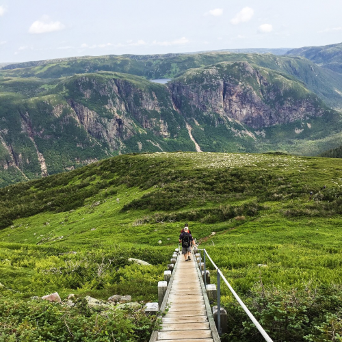 Hiking down Gros Morne