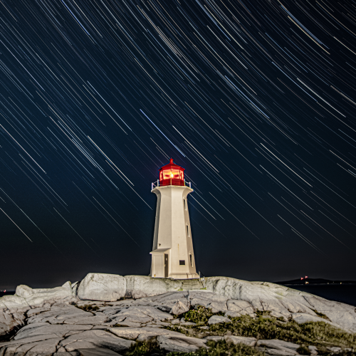 Stars Above the Rocks at Peggy's Cove