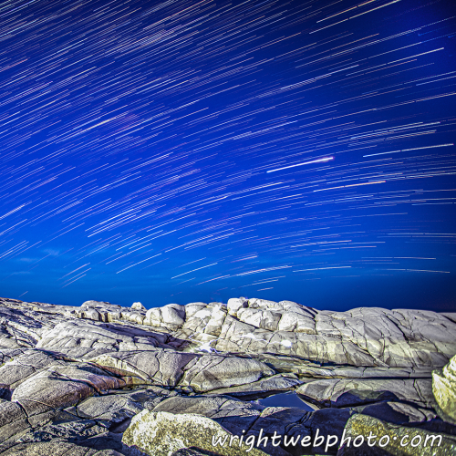 Stars Above the Rocks at Peggys Cove