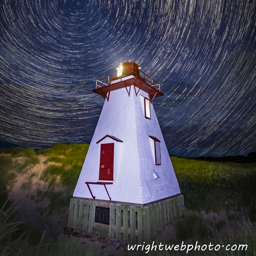 Startrails Over St Peters Lighthouse PEI