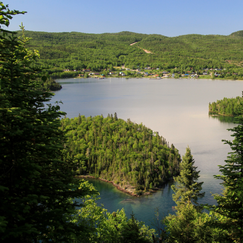 A view of the village of Rossport, from high on Quarry Island.