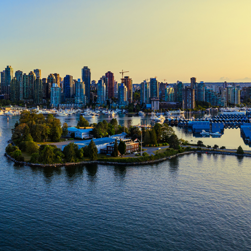 Vancouver city at sunset