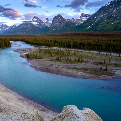 Mount Fryatt by the Athabasca River