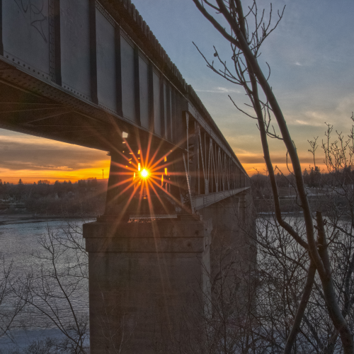 Grand Trunk Railway Bridge at Sunset
