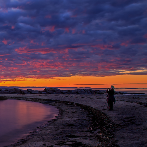 Sunset on ÃŽle Verte beach