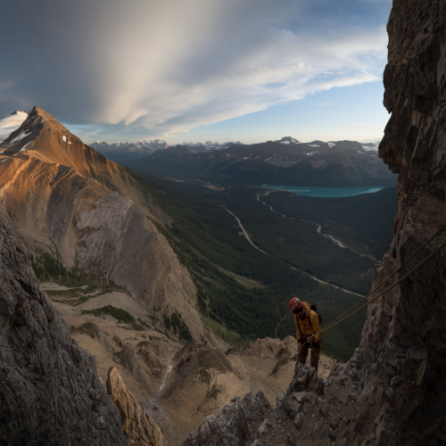 Sunset Rappelling on Achilles Spire