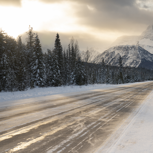 A long stretch of road.