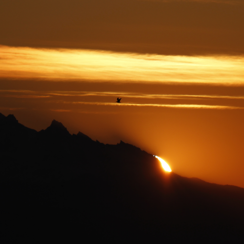 Mountain Sunrise Flyby