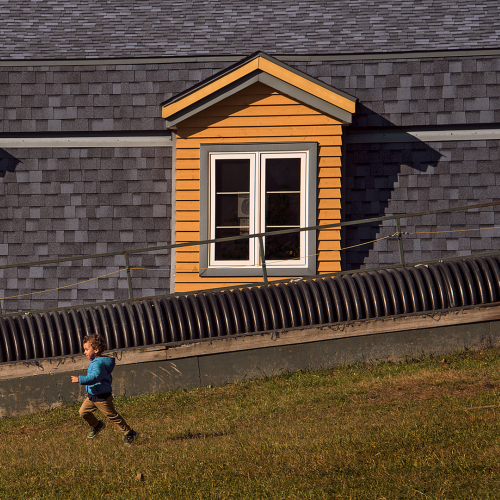 A child Playing At Mont Trmblant Village