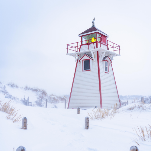 Snow and the Covehead Lighthouse