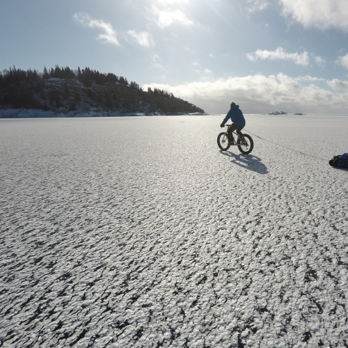 Fat Biking on World's Largest Lake