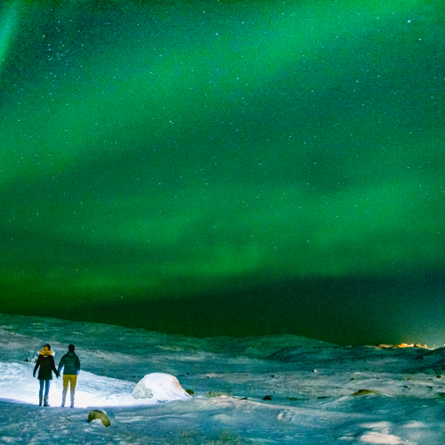 Me, my love, and an Arctic light show: a self- portrait