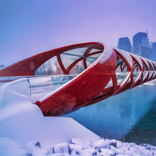 Snowfall At The Peace Bridge