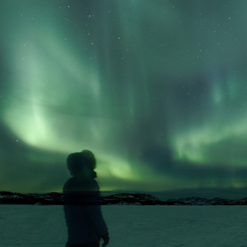 Watching the Aurora Borealis dance over Lake Laberge