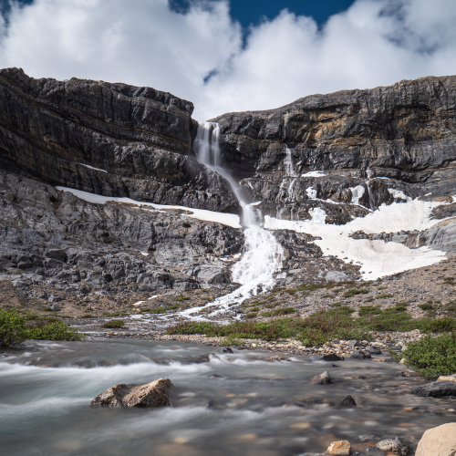 Hiking the river to Bow Glacier