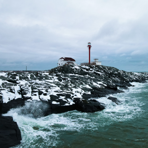 Snow Covered Cape Forchu