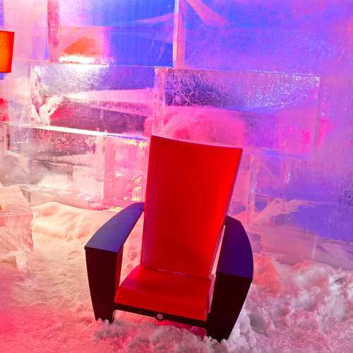 Bonhomme celebrates winter by relaxing after a game of  pool.