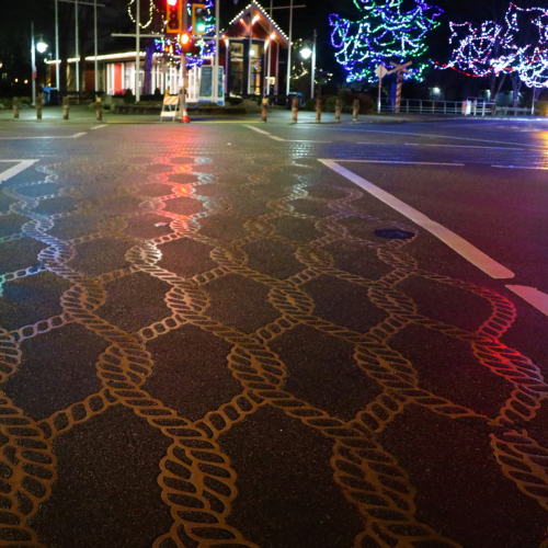 Scramble Crosswalk in Steveston, BC