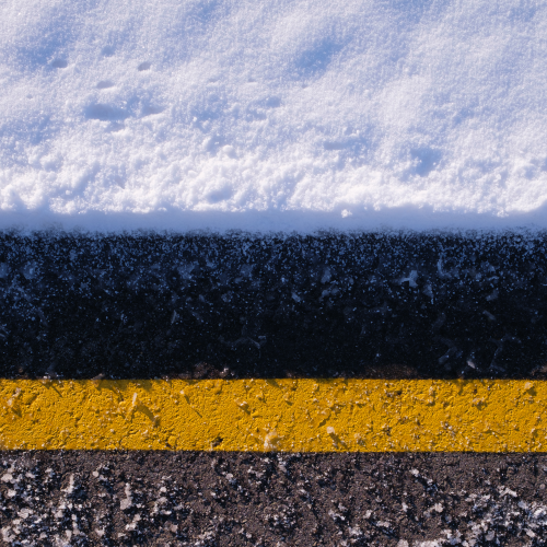Pavement in the snow
