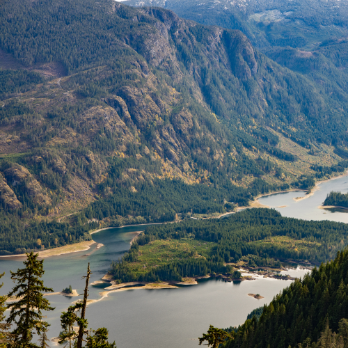 High above the lake
