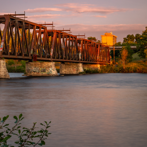 Sunset on a Neglected Bridge