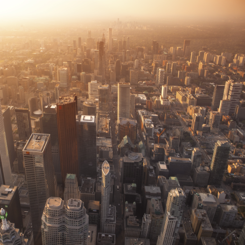 Hazy Toronto sunset