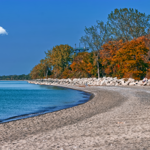 Bend on the lake in early fall - Point Pelee National Park, ON
