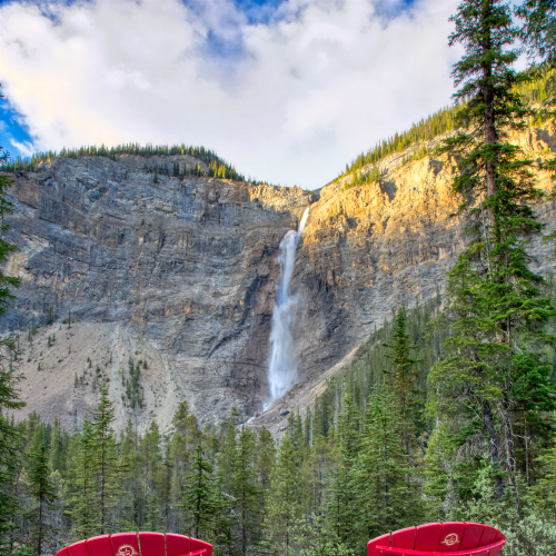 Red Chairs - Takakaw Falls