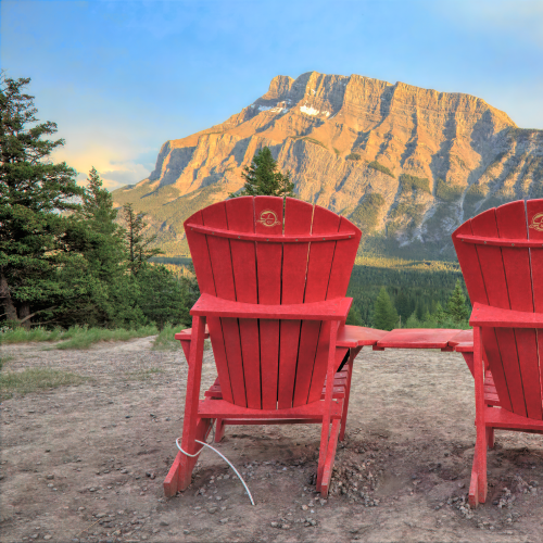Red Chairs - Mount Rundle